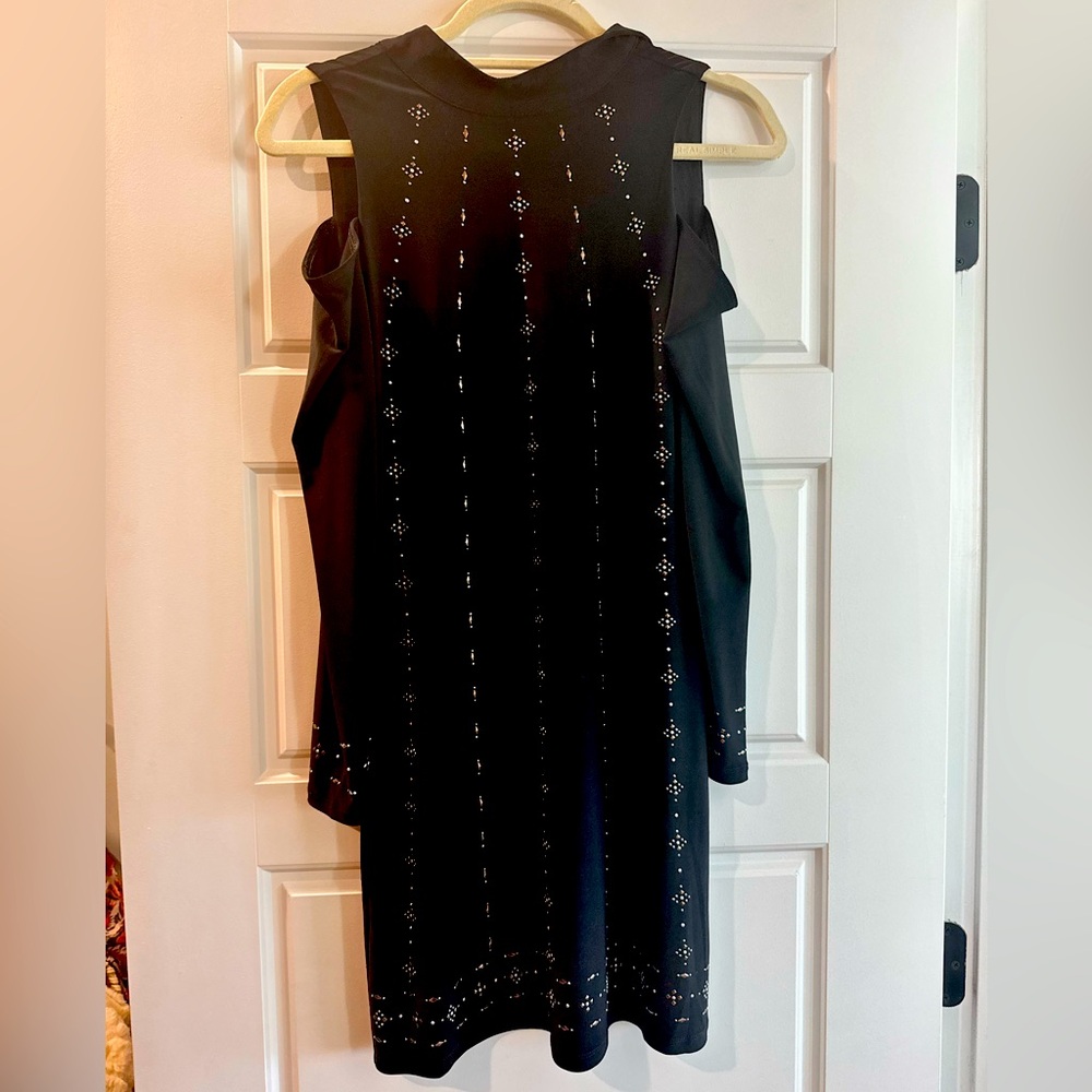 NWT White House Black Market Black Beaded Dress XSP